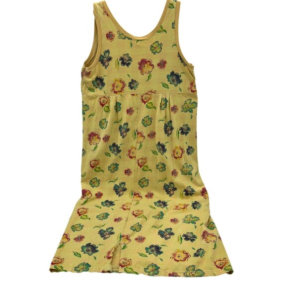 MAZE Vintage Women's Dress size Medium Yellow Floral Cotton Sleeveless midi - Picture 4 of 7
